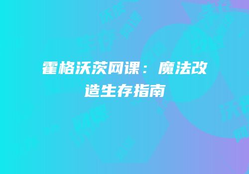 霍格沃茨网课：魔法改造生存指南