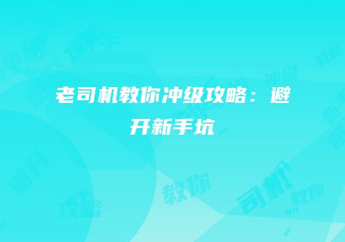 老司机教你冲级攻略：避开新手坑