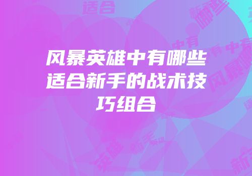 风暴英雄中有哪些适合新手的战术技巧组合
