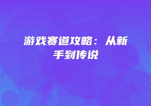 游戏赛道攻略：从新手到传说
