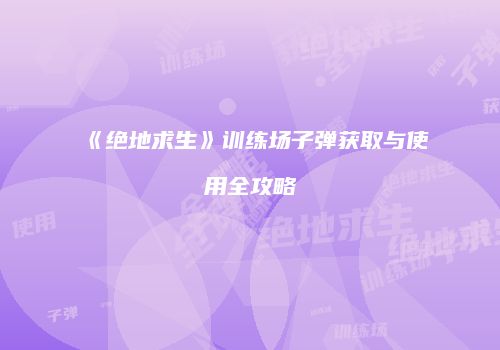 《绝地求生》训练场子弹获取与使用全攻略