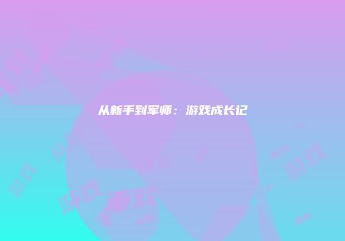 从新手到军师：游戏成长记