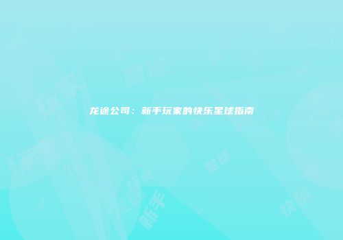 龙途公司：新手玩家的快乐星球指南