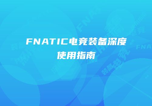 FNATIC电竞装备深度使用指南