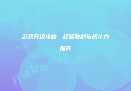 游戏升级攻略：经验收割与战斗力提升