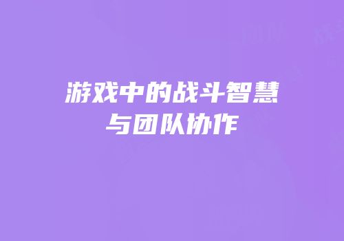 游戏中的战斗智慧与团队协作