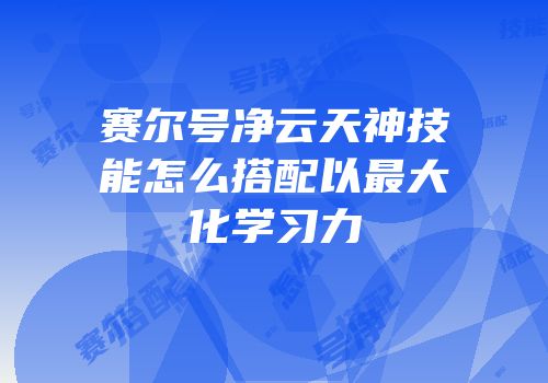 赛尔号净云天神技能怎么搭配以最大化学习力