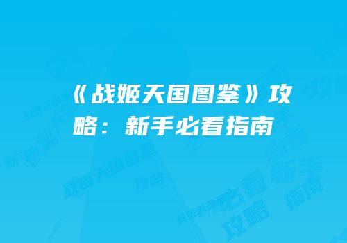 《战姬天国图鉴》攻略：新手必看指南