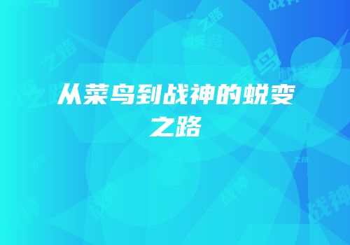 从菜鸟到战神的蜕变之路