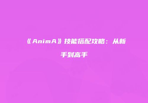 《AnimA》技能搭配攻略：从新手到高手
