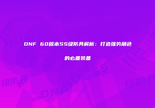DNF 60版本SS级防具解析：打造强势角色的必备装备