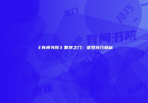 《有间书院》智慧之门：婆罗技巧探秘