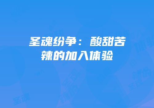 圣魂纷争：酸甜苦辣的加入体验