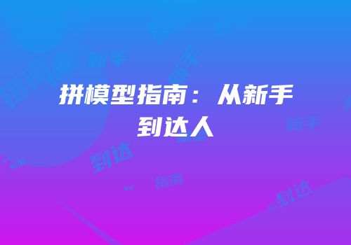拼模型指南：从新手到达人