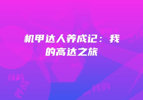 机甲达人养成记：我的高达之旅