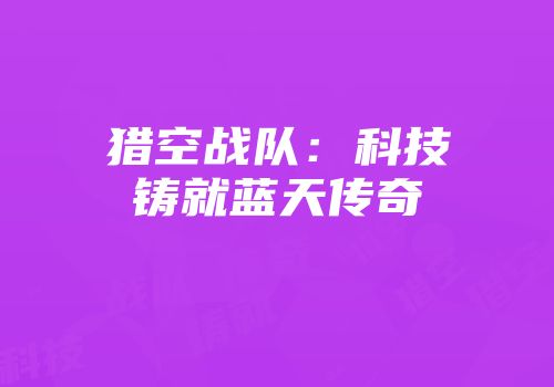 猎空战队：科技铸就蓝天传奇