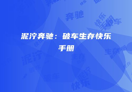 泥泞奔驰：破车生存快乐手册
