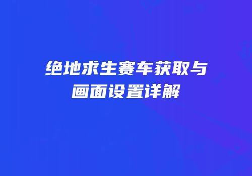 绝地求生赛车获取与画面设置详解