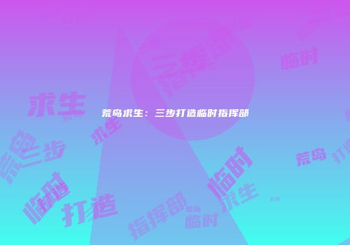 荒岛求生：三步打造临时指挥部