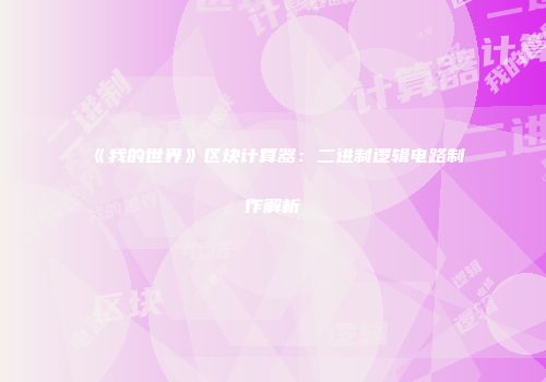 《我的世界》区块计算器：二进制逻辑电路制作解析