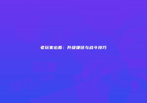 老玩家必看：升级捷径与战斗技巧