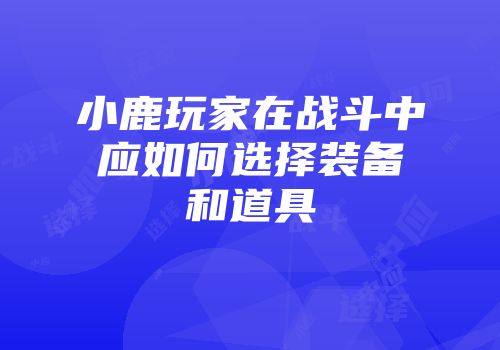 小鹿玩家在战斗中应如何选择装备和道具