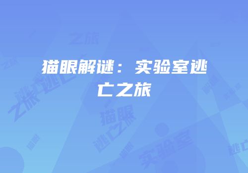 猫眼解谜：实验室逃亡之旅