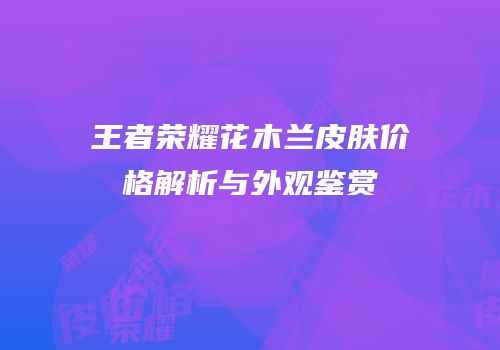 王者荣耀花木兰皮肤价格解析与外观鉴赏