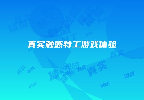 真实触感特工游戏体验