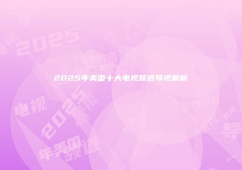 2025年美国十大电视频道导视解析