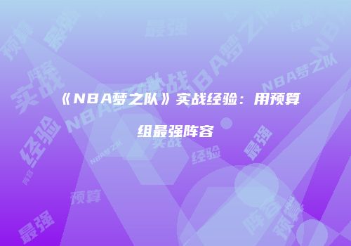 《NBA梦之队》实战经验：用预算组最强阵容