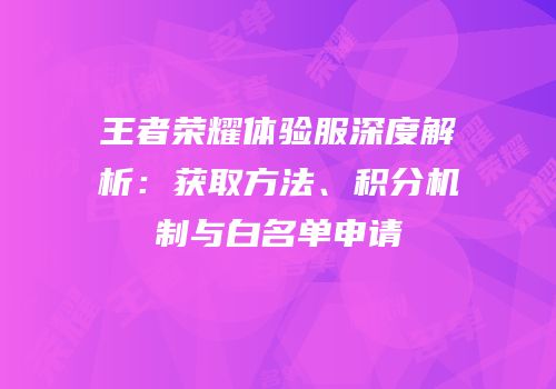 王者荣耀体验服深度解析：获取方法、积分机制与白名单申请