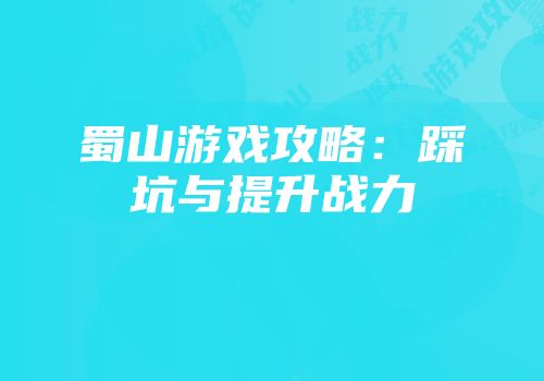 蜀山游戏攻略：踩坑与提升战力