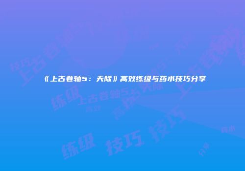 《上古卷轴5：天际》高效练级与药水技巧分享