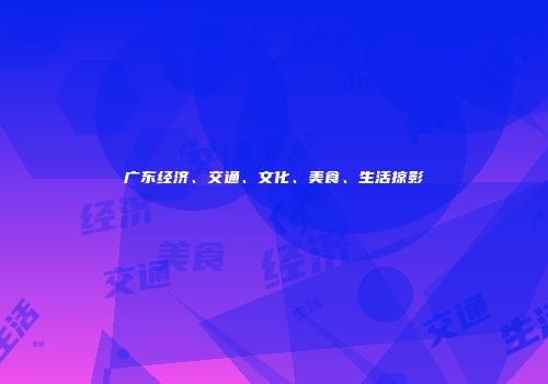 广东经济、交通、文化、美食、生活掠影
