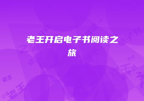 老王开启电子书阅读之旅