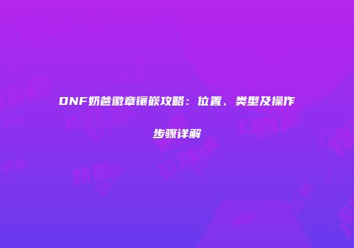 DNF奶爸徽章镶嵌攻略：位置、类型及操作步骤详解