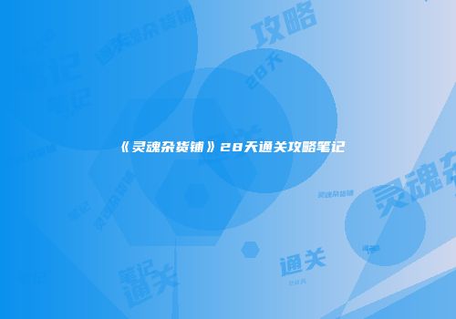 《灵魂杂货铺》28天通关攻略笔记