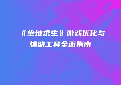 《绝地求生》游戏优化与辅助工具全面指南