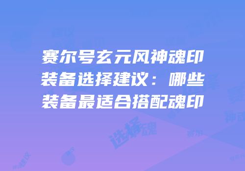 赛尔号玄元风神魂印装备选择建议：哪些装备最适合搭配魂印