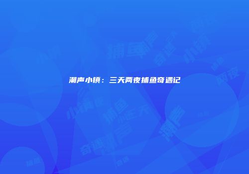 潮声小镇：三天两夜捕鱼奇遇记