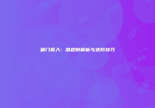 破门而入：潜规则解析与进阶技巧