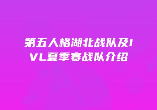 第五人格湖北战队及IVL夏季赛战队介绍
