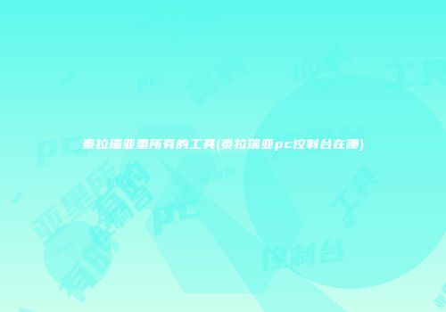 泰拉瑞亚里所有的工具(泰拉瑞亚pc控制台在哪)