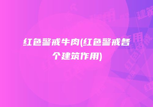 红色警戒牛肉(红色警戒各个建筑作用)