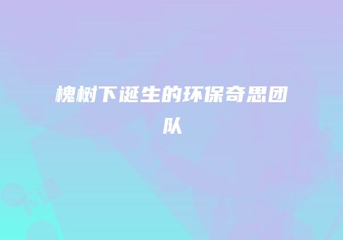 槐树下诞生的环保奇思团队