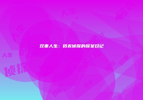 双重人生：码农侦探的探案日记