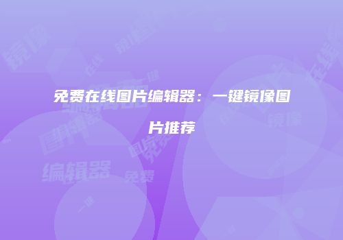 免费在线图片编辑器：一键镜像图片推荐