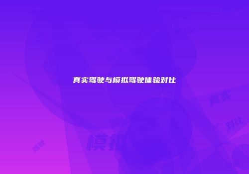 真实驾驶与模拟驾驶体验对比