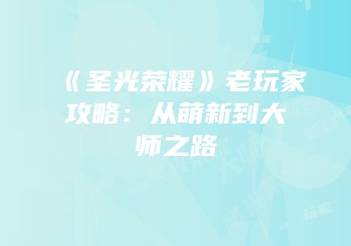 《圣光荣耀》老玩家攻略：从萌新到大师之路